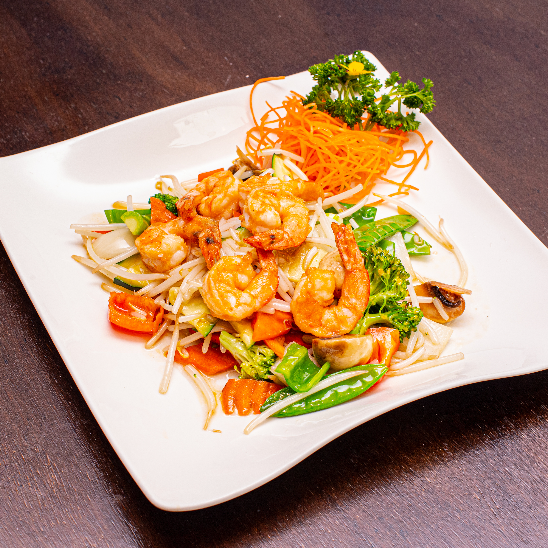 Scampis sautées aux légumes